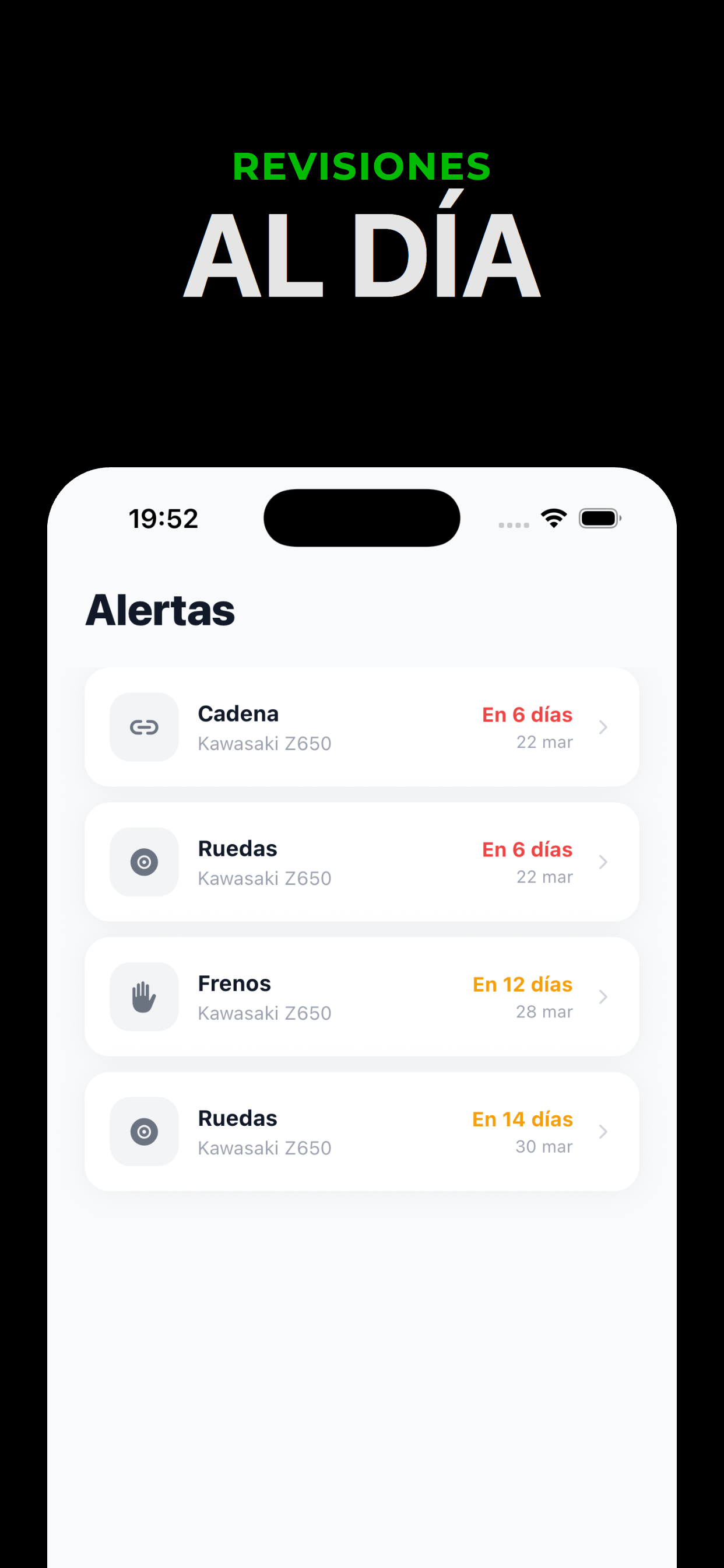 Lista de alertas